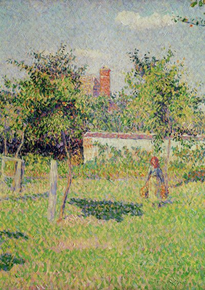 Femme dans le pré à Eragny, printemps, 1887 (détail) - Camille Jacob Pissarro